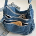 thumbnail image 5 of CoCoMangos Denim Tote Bag for Women Canvas Messenger Bag Lightweight Shoulder Crossbody Bags Handbag Everyday Bag, 5 of 7
