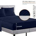 thumbnail image 3 of SGI Bedding 600 TC Egyptian Cotton Bed Sheet Set - King Size Sheets 600 Count Sheets for King Size Bed - Soft, Durable Sheets Cotton Sheets in 600 TC 15" Deep Navy Blue, 3 of 8