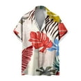 thumbnail image 2 of WREESH Mens Hawaiian Shirts Short Sleeve Button Down Shirt Tropical Graphic Printed Shirts Summer Beach Shirt Red, 2 of 5