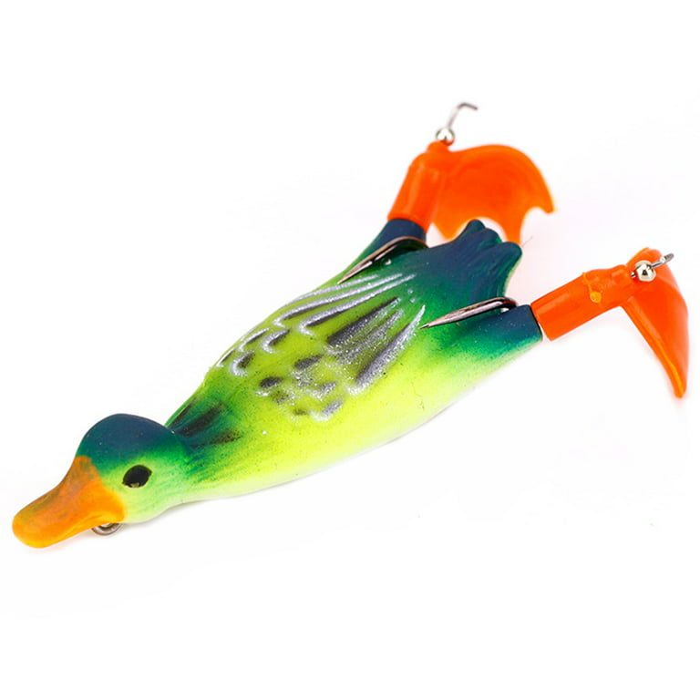 Grofry 10.5g 9.5cm Fishing Lure Duckling Double Propeller Silicone Floating  Rotary Soft Bionic Lures for Fishing Lover 1 