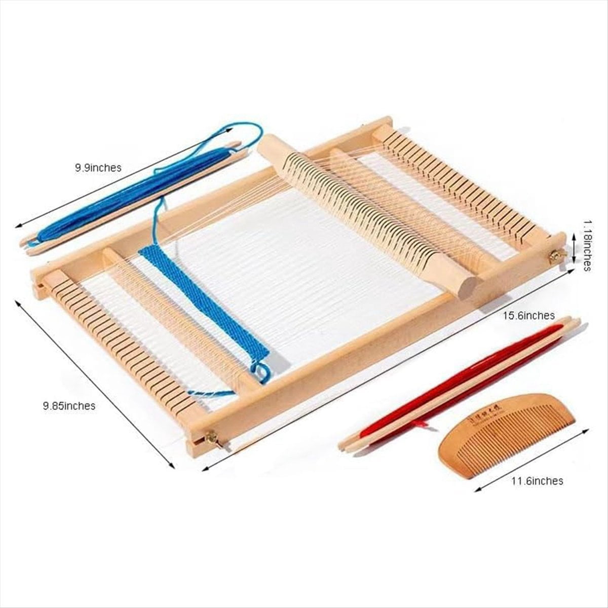 Weaving- Kit, 15.6 Inch H X 9.85 Inch W Wooden Tapestry Looms, DIY Hand-Knitting Weaving Machine