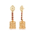 thumbnail image 4 of Efulgenz Indian Jewelry Bollywood CZ Crystal Dangle Earrings Set for Women, Maroon, 4 of 4