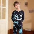 thumbnail image 3 of CAIVO Child Boys Long Sleeve O-Neck Shirt Tops + Pants Face Print Tie Dye Sleep Two Piece Outfit Sets For Kids Fashionable Clothes Sets, 3 of 4