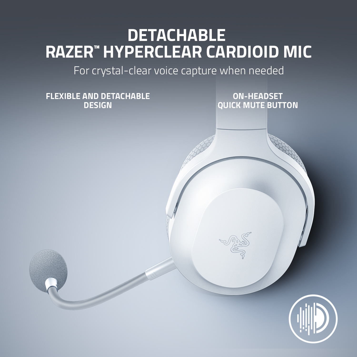 Razer Barracuda X 2022 Wireless Gaming Headset, White photo 2