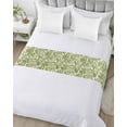 thumbnail image 5 of Xipuska Green Palm Leaf Bed Runners for Cal King Size Bed, Decorative Bed Throws for Foot of Bed, Watercolor Summer Leaves Bed Runner Sofa Throw Bedding Scarf Protector Slipcover for Bedroom/Hotel, 5 of 6