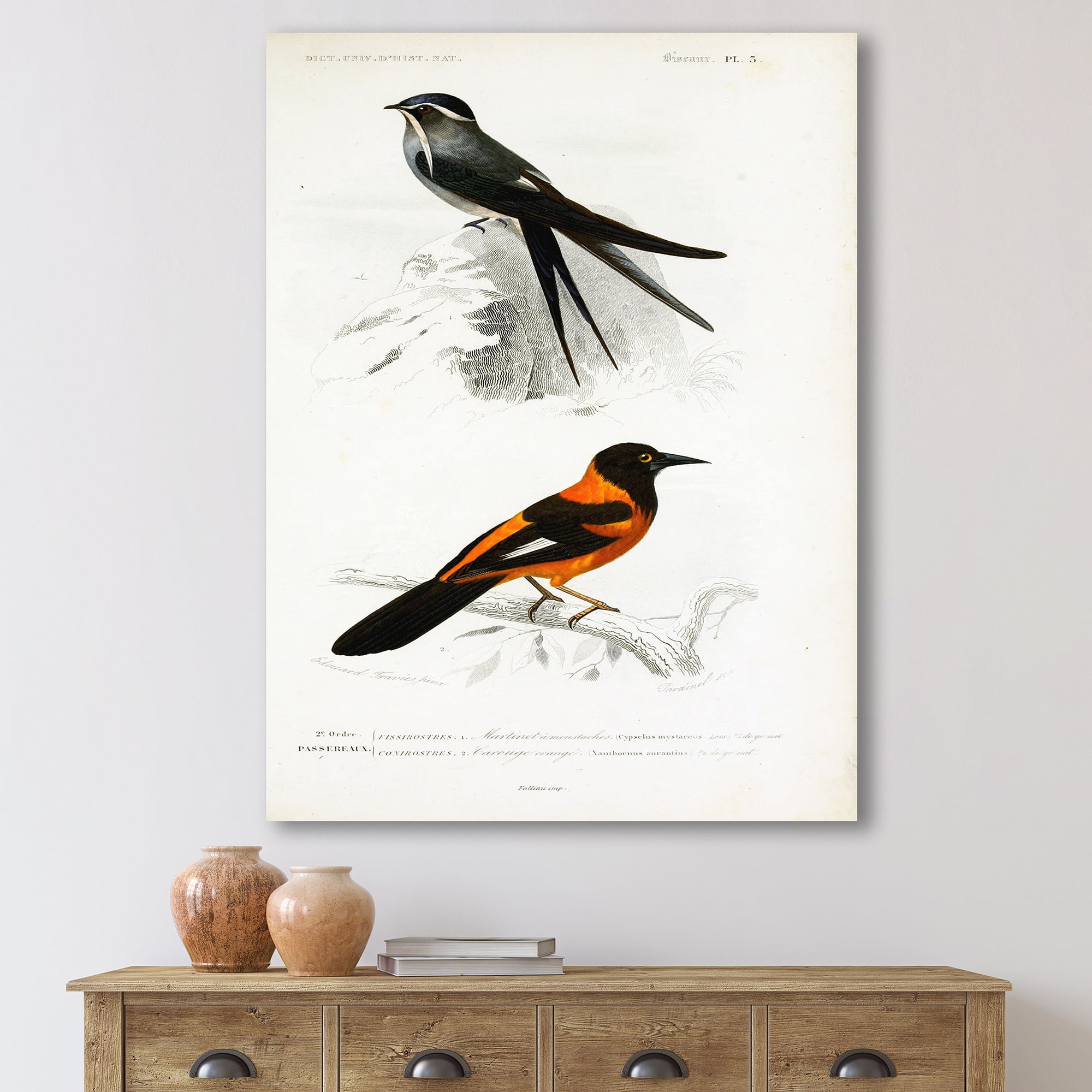 Designart ' Ancient Bird II ' Traditional Canvas Wall Art Print