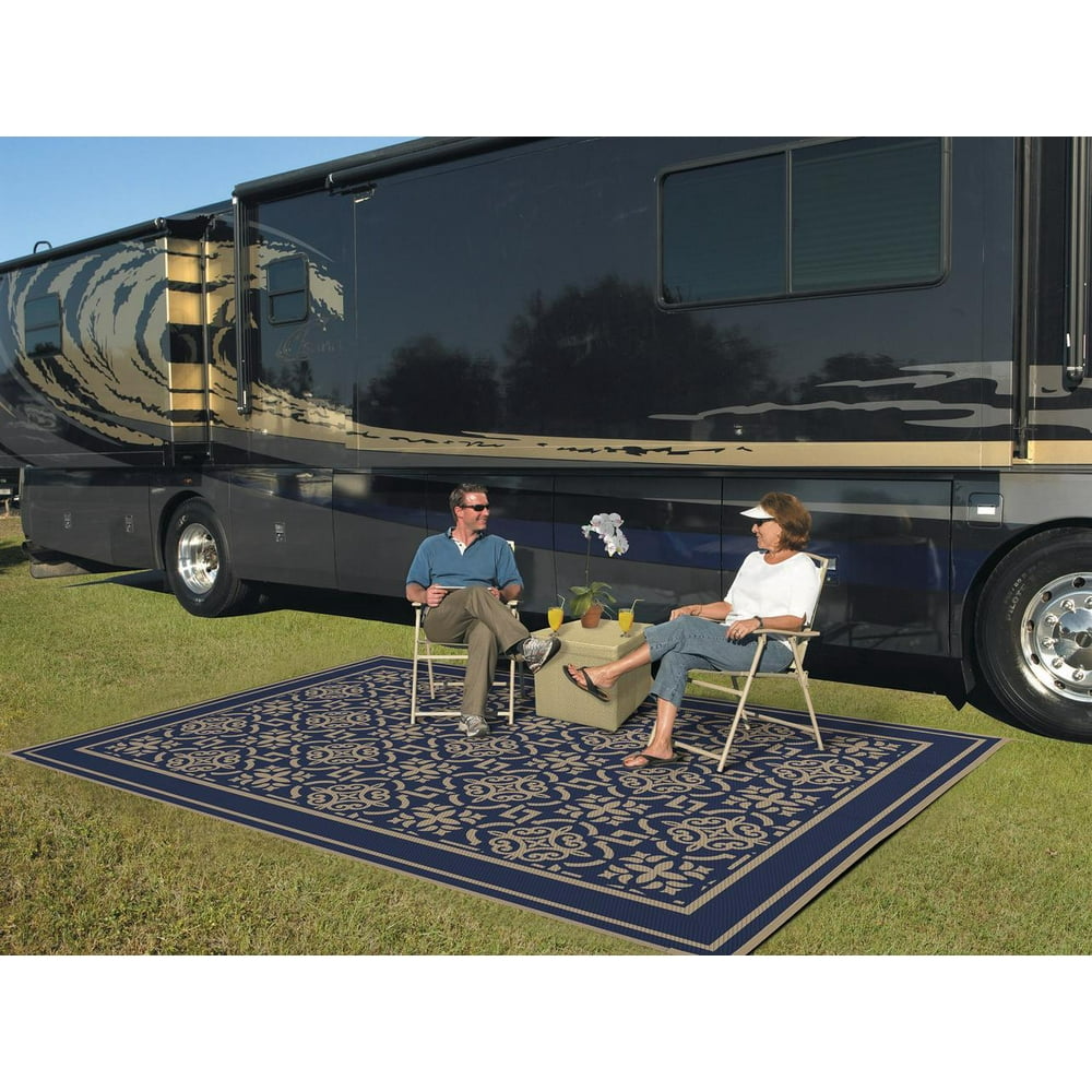 Patio Mats 9x12 Reversible RV Outdoor Patio Mat, Camping Mat