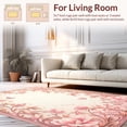 thumbnail image 2 of ODIKA 4'x6' Machine Washable Non-Slip Area Rug, Roseate Medallion with Radiant Filigree and Ornate Scrollwork High Traffic Rug, Pink, 170225, 2 of 7