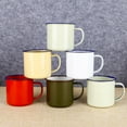 thumbnail image 3 of Flmtop Tasse d'Eau Style Rétro Multi-Usage en Émail Pratique avec Base Antidérapante Tasse à Boisson pour la Maison, 3 of 11