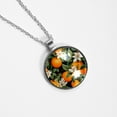 thumbnail image 4 of Tangerine Stunning Glass Circular Pendant Necklace - Elegant Jewelry for Women, 4 of 5