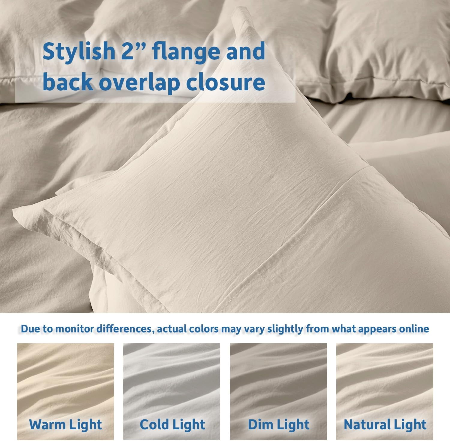 LammaLoe Duvet Cover King Size, Soft Prewashed 3-Piece Duvet Cover Bedding Set with Pillow Shams, Linen