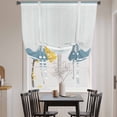 thumbnail image 3 of Blue Striped Balloon Curtains for Windows, Bedroom Curtains 54 Inch Length, Abstract Modern Geometric Stripes Tie Up Curtains Panels Thermal Insulated Bathroom Curtains Window 42"x54", 3 of 8