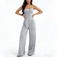 thumbnail image 5 of Byworldtasic No Boundaries Summer Sleeveless Jumpsuits for Women Dressy Square Neck Wide Leg Pants One Piece Rompers, 5 of 8