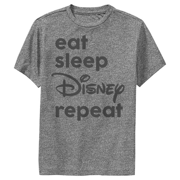 Boy's Disney Eat Sleep Repeat Performance Graphic Tee Charcoal Heather Medium