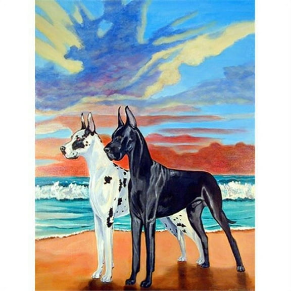 At sunset Great Dane Flag Garden Size