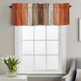thumbnail image 3 of Brown Orange Striped Window Valance for Kitchen, Modern Vintage Wood Texture Rectangle Rod Pocket Short Curtain for Small Windows, Light Filtering Decorative Valance, 54 x 18 Inch, 1 Panel, 3 of 9