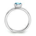 thumbnail image 2 of 925 Sterling Silver Stackable Expressions Low 5mm Round Blue Topaz Ring Size: 10; for Adults and Teens; for Women and Men, 2 of 5