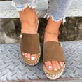 thumbnail image 5 of Wide Sandals for Women,Womens Walking Sandals,Comfortable Sandals for Women,Summer Sandals,Sandals for Women Sandals Lightweight Non- Beach Pool Slope Heeled Slippers High Heeled Sandals,Brown,7.5, 5 of 6