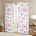 thumbnail image 2 of Manfei Colorful Bow Love Heart Black Out Curtains for Girls, Cute Ribbon Curtains Pack of 2 (42x63 Each), 2 of 6
