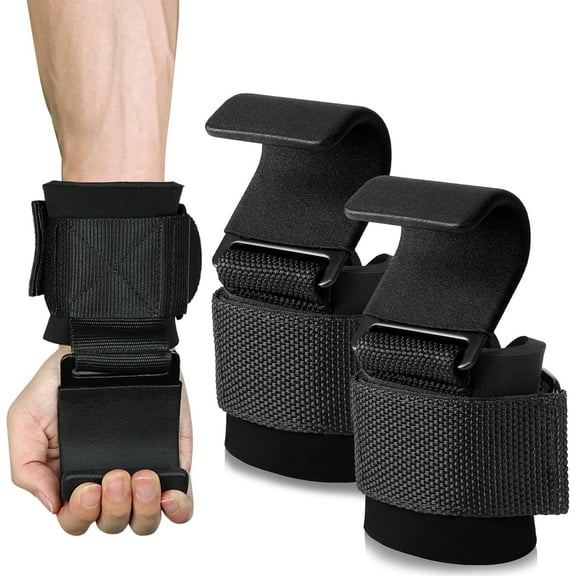 Weight Lifting Hooks Set – 2PCS Heavy-Duty Wrist Straps for Deadlifts, Pull-Ups, Powerlifting, Shrugs & Gym Strength Training