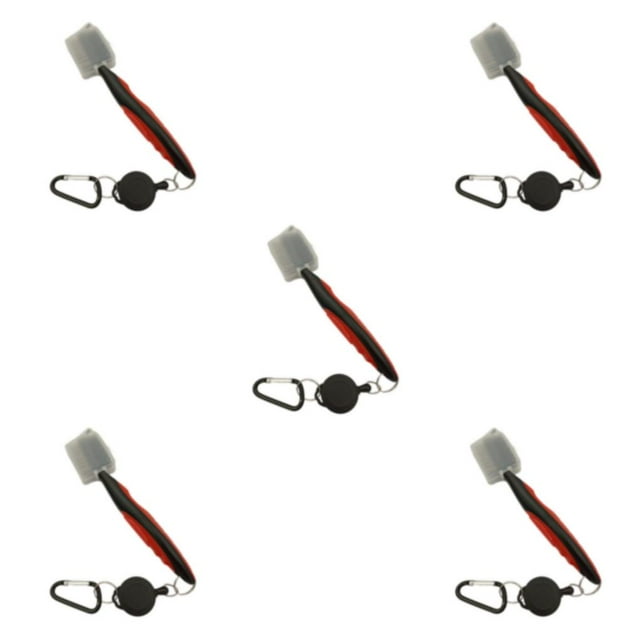 Guardoinrt Stainless Steel Golf Club Brush Ergonomic Handheld Replacement Solid Color Telescopic Ball Shoe Brushes Cleaning Tool Red with Lid 5Set