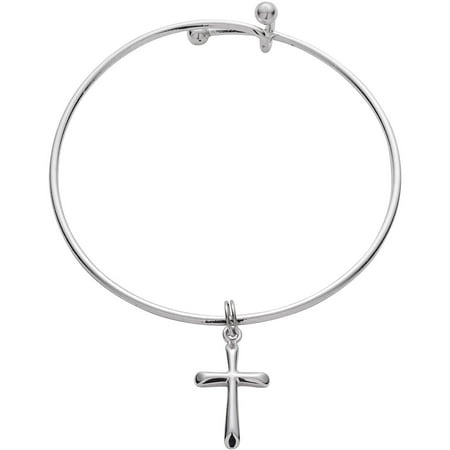 Girl's Bangle Bracelet with Cross Charm