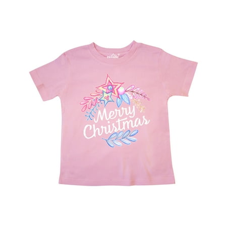 

Inktastic Merry Christmas Pink and Blue Flowers Gift Toddler Boy or Toddler Girl T-Shirt