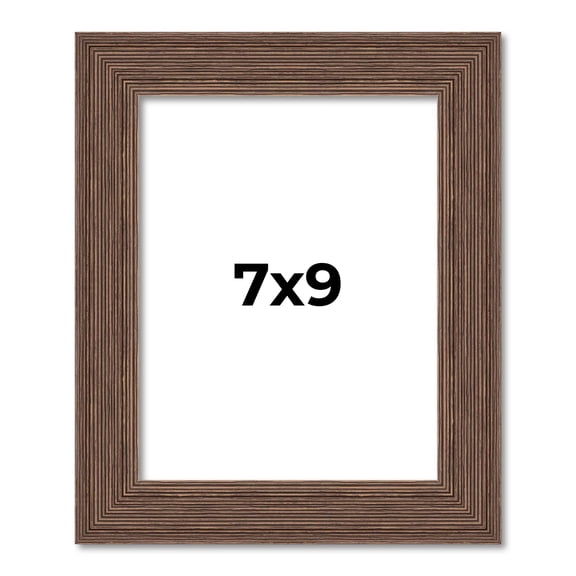 7x9 Frame Brown Distressed Barnwood Picture Frame | Complete Rustic Farmhouse Photo Frame Includes