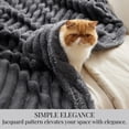 thumbnail image 4 of U by Bedsure Throw Blanket for Couch, Super Soft Cute Small Fleece Throws for Girls,Grey,50x60 inches, Wider Striped Design, 4 of 6