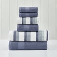 thumbnail image 2 of Modern Threads Pax Jacquard 6-Piece Adult Cotton Bath Towel Set, Denim, 2 of 6