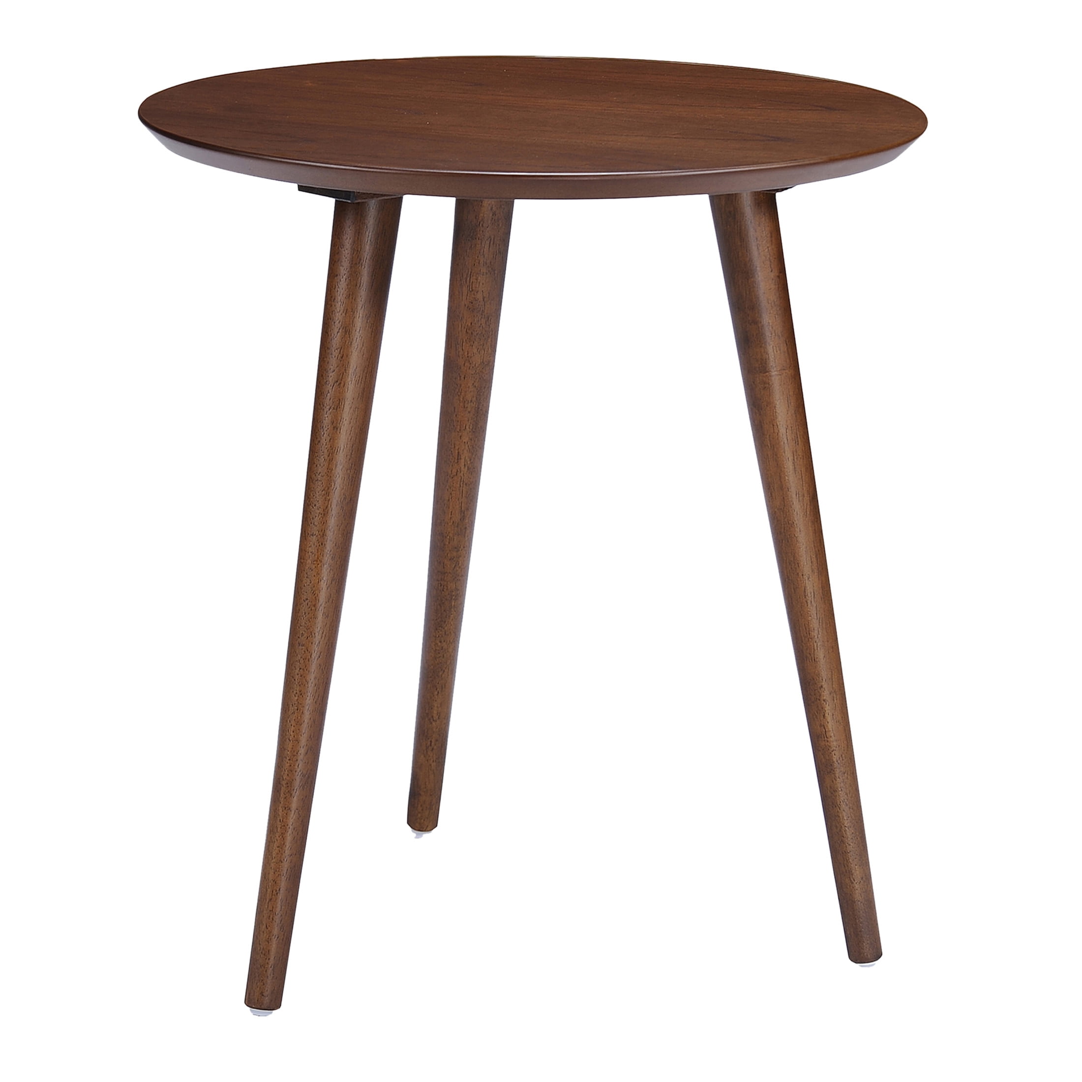 Bessie Faux Wood and Rubberwood End Table, Walnut