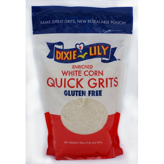 Dixie Lilly, Enriched White Corn Grits, Gluten Free, 20 oz