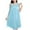Light Blue, variant on Simua Silky Nightgown for Women, Crew Neck Solid Sleeveless Knee Length Soft Free Size Sleepshirts