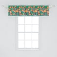 thumbnail image 2 of Ambesonne Retro Valance Pack of 2, Summer Toned Geometric Shapes, 54"X12", Orange Sea Green Grey, 2 of 2