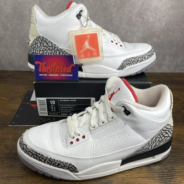 Ni - ke Jordan 3 Retro White Cement 2011 Size 10 136064-105 Men’s Sneakers OG Rare MJ