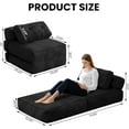 thumbnail image 3 of LinkRomat Foldable Sofa Bed, Floor Sofa Lounge with Pillow and Back Support, Foldable Couch Futon Mattress with Ergonomic Support, Convertible Sleeper Couch for Small Space, Living Room (Black), 3 of 7