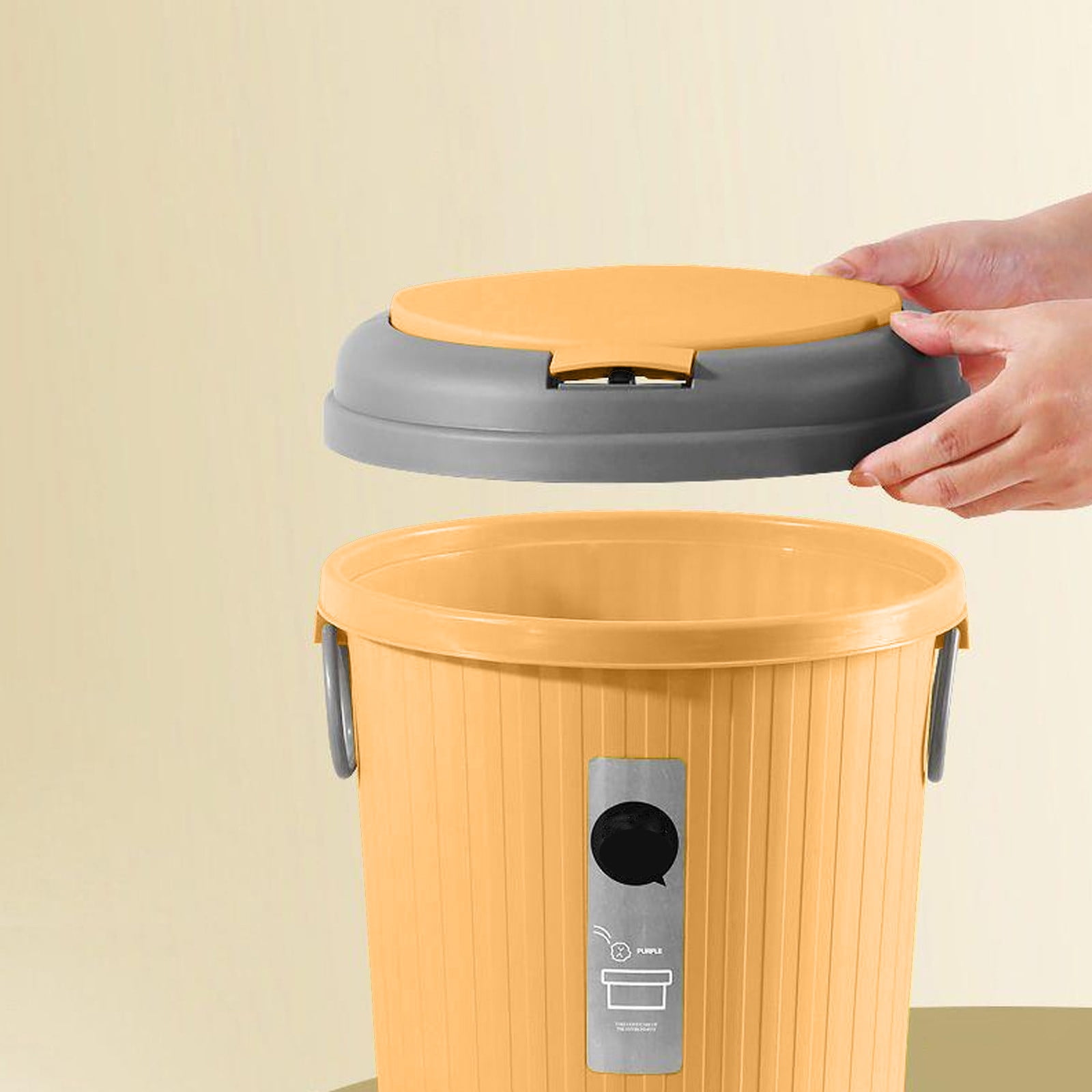 Bwiyojiz Kitchen Accessories Bathroom Trash Can Large Capacity 6L Living Room Round Thickened, Gifts for Sister, Yellow