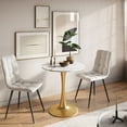 thumbnail image 2 of Kris & Alley Ivanza Round Marbled Finish Engineered Wood Top Bistro Dining Table with Metal Pedestal Base, 2 of 6
