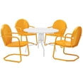 thumbnail image 1 of Pemberly Row 5 Piece Metal Patio Dining Set in White and Tangerine, 1 of 8