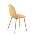 thumbnail image 4 of Pebble Contemporary Chair in Natural Wood Metal and Yellow Velvet by LumiSource - Set of 2, 4 of 4