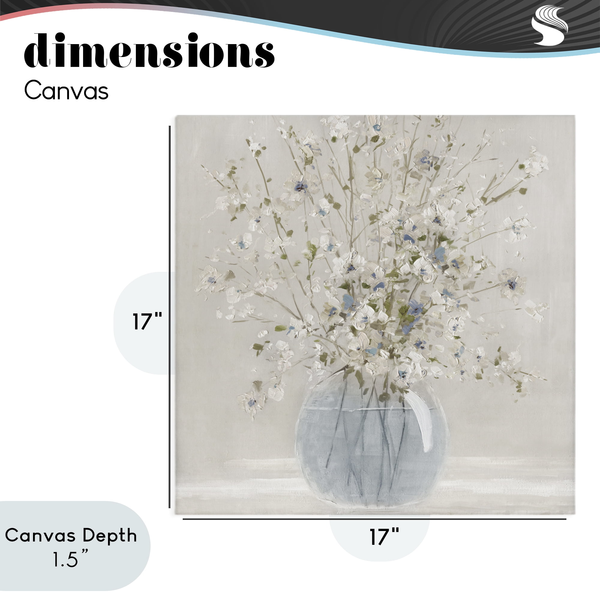 Stupell Industries Subtle Glass Vase Bouquet Canvas Wall Art, design by Carol Robinson