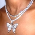 thumbnail image 4 of TidBay Women Rhinestone Inlaid Butterfly Pendant Chain Necklace Party Jewelry Gift, 4 of 8