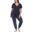 thumbnail image 6 of Honeydew Women's 2-piece Pajama Cotton Blend Embroidered Top and Pants Lounge Set-Blue / 3X, 6 of 7