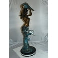 thumbnail image 4 of Nifao Mermaid Holding Shell Outdoor Fountain Statue, Bronze Garden Water Feature Sculpture for Patio & Garden – Garden Outdoor Decor Sculpture, 14"L x 24"W x 43"H, 4 of 14