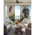 thumbnail image 6 of Sage Green Rooster Kitchen Curtains Vintage Animals Wooden Watercolor Cafe Short Curtains for Bathroom Blackout Window Curtain Grommet Small Window Treatment Drapes for Bedroom Living Room 52"x45"x2, 6 of 9