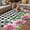 Black, variant on Spring Pink Roses Outdoor Rug for Patio/Deck/Porch, Non-Slip Large Area Rug 3 x 5 Ft, Pastoral Eucalyptus Leaves Rustic Burlap Indoor Outdoor Rugs Washable Area Rugs, Camping Rug Carpet Runner