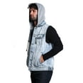thumbnail image 3 of G-Style USA Men's Detachable Hood Denim Jean Vest DK108 - ICE - 5X-Large, 3 of 8