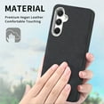 thumbnail image 4 of Nalacover for Samsung Galaxy A34 5G Case, Skin Friendly Slim PU Leather Soft Lining Cover, Lightweight TPU Shockproof Plating Buttons Camera Lens Protection Case for Samsung Galaxy A34 5G,Black, 4 of 11