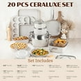 thumbnail image 2 of Granitestone Ceraluxe 20Pcs Ceramic Cookware Set Nonstick, Complete Pots and Pans Set Non Stick with 5 Pc Bakeware Set, Deep Frying Pan Set, & Steamer, Non Toxic, Oven & Dishwasher Safe, Beige, 2 of 8