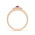 thumbnail image 2 of ANGARA Natural 0.4 Ct. Amethyst with Diamond Classic Ring in 14K Rose Gold for Women (Ring Size: 11), 2 of 8
